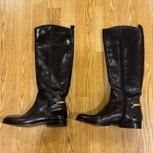 Tory Burch Jess Women’s Brown Leather Riding Boots Size 7M